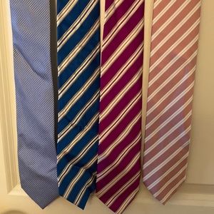 Lot 7- 4 Cavaliers extra long handmade , 100% silk. 3 1/4 “ wide and 74” L